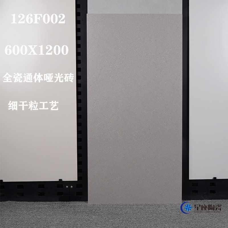 佛山灰色石纹微纹理哑光通体仿古砖600x1200厨房卫生间墙砖地