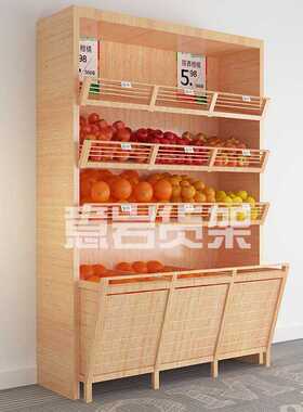 超市货架 农产品店木制蔬菜架 佛山钢木便利店货架