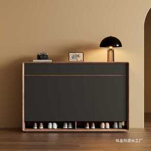 现代简约储物柜鞋柜家用门口鞋柜放门口外面的实木收纳入户玄关柜