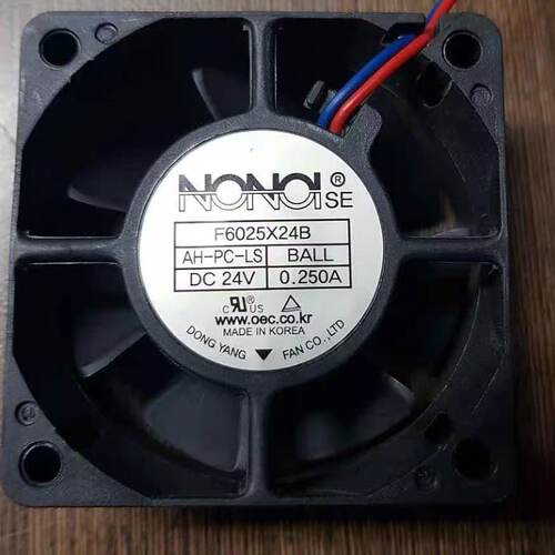 全新南韩NONOI 现货 F6025X24B DC24V 0.250A 2线直流风扇
