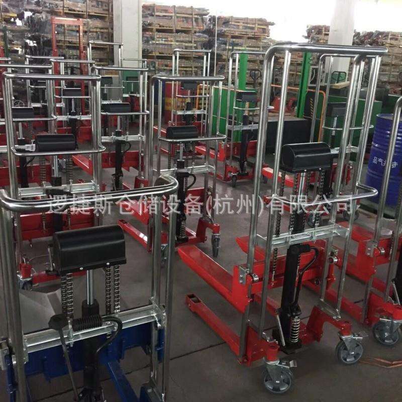 手动轻型串杆堆高车升高卷料升降机叉车上料装卸车液压串杆串轴车