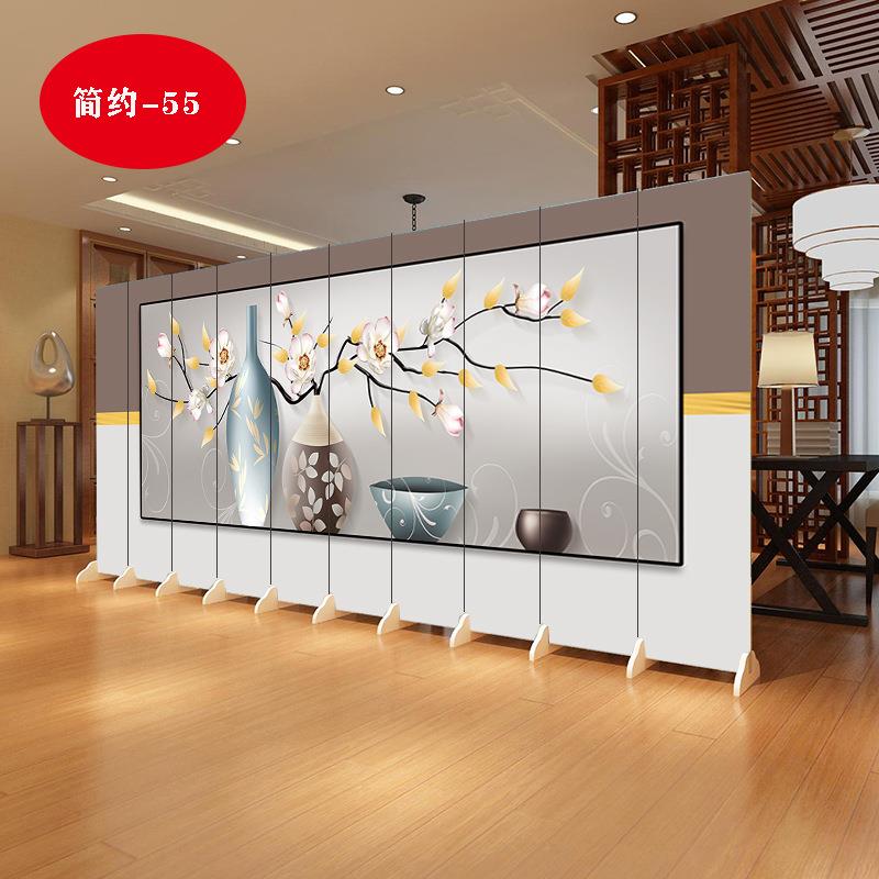 中式简约屏风隔断客厅玄关办公室卧室酒店工厂进门遮挡可移动折屏