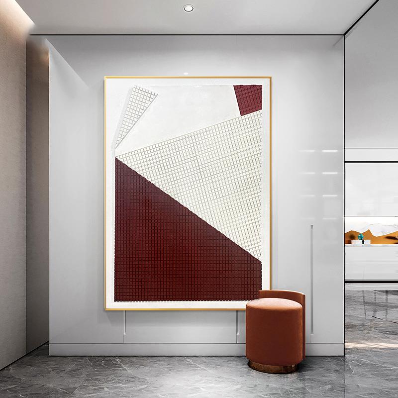 浮雕画落地玄关客厅装饰画样板间裸眼3d立体画视觉系抽象画纯手绘