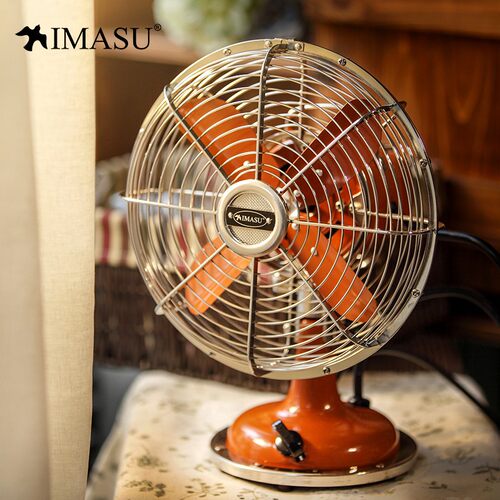 IMASU复古电台扇家用仿古怀旧金属式扇工艺品风式机械台电扇摇头