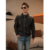 特叔毒液二代复刻RRL美式 复古休闲真皮皮衣机车皮夹克春秋款 外套