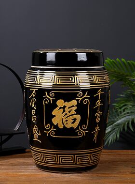 景德盒陶瓷骨灰坛大号双盖迁坟捡镇罐子男女款金坛棺材骨灰骨防潮