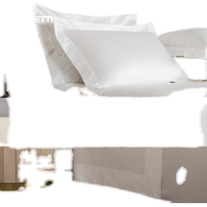 高档纯棉200支埃及棉四件套简约纯色五星级酒店白色床单床上用品