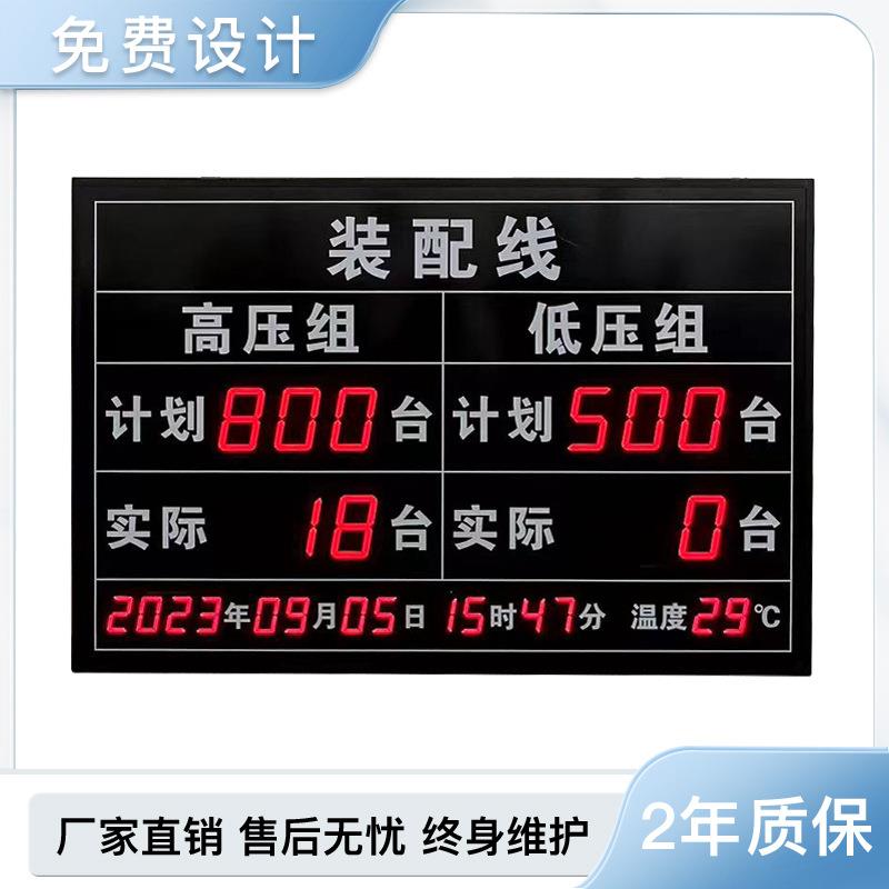 装配线产量电子看板工厂车间专业自动化生产线进度管理LED显示屏