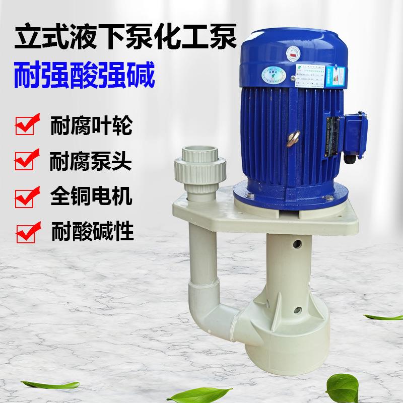 长美塑料PP液下泵立式耐酸碱槽内泵化工冷却脱硫泵喷淋塔循环水泵