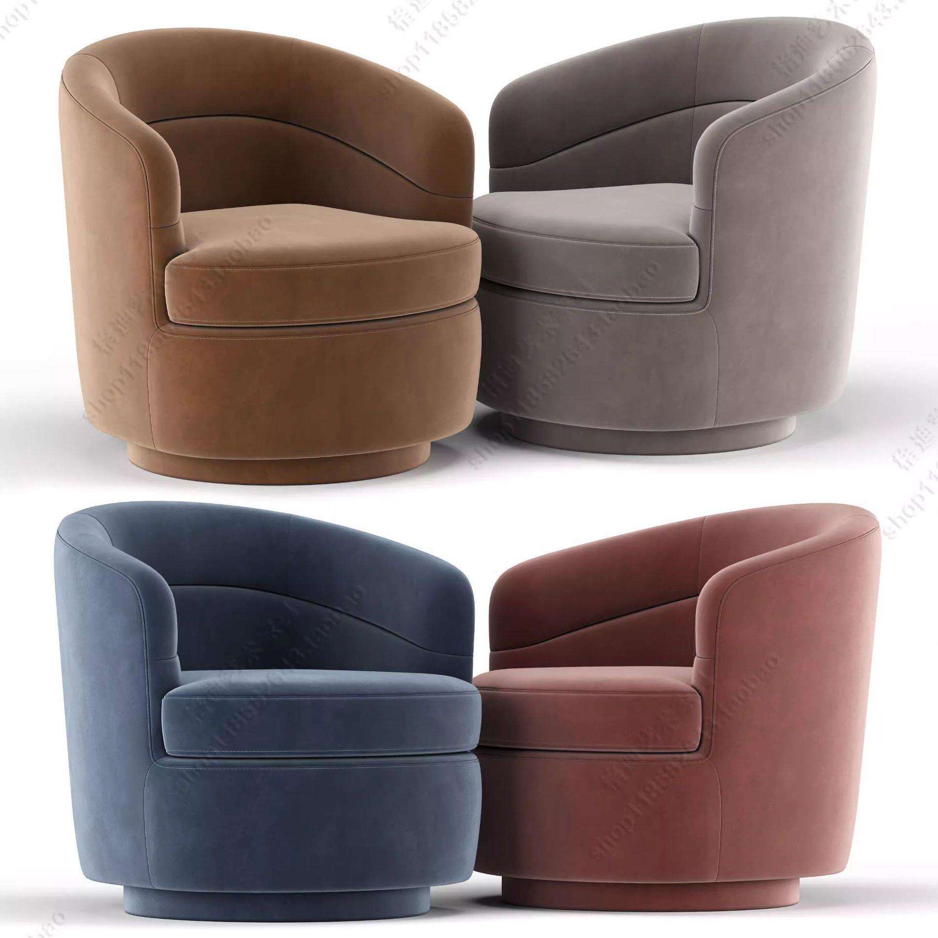 北欧轻奢简约设计师售楼处酒店单人沙发椅接待洽谈商务客厅休闲椅