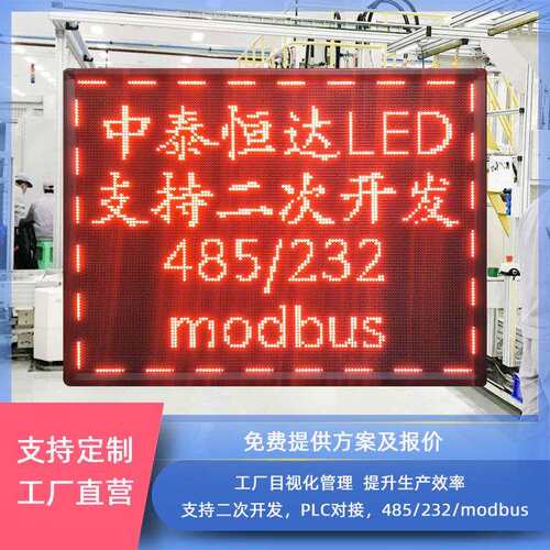 户外防雨LED显示屏RS-485/232/TCP通讯modbus二次开发工业PLC直连
