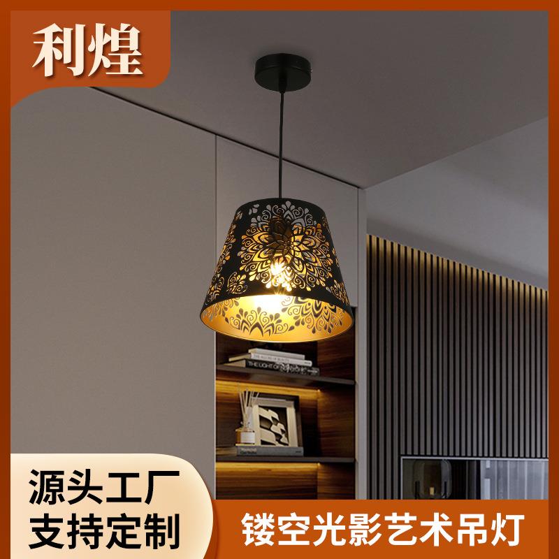镂空切面光影吊灯工艺装饰艺术餐厅吧台客厅LED吊线灯厂家