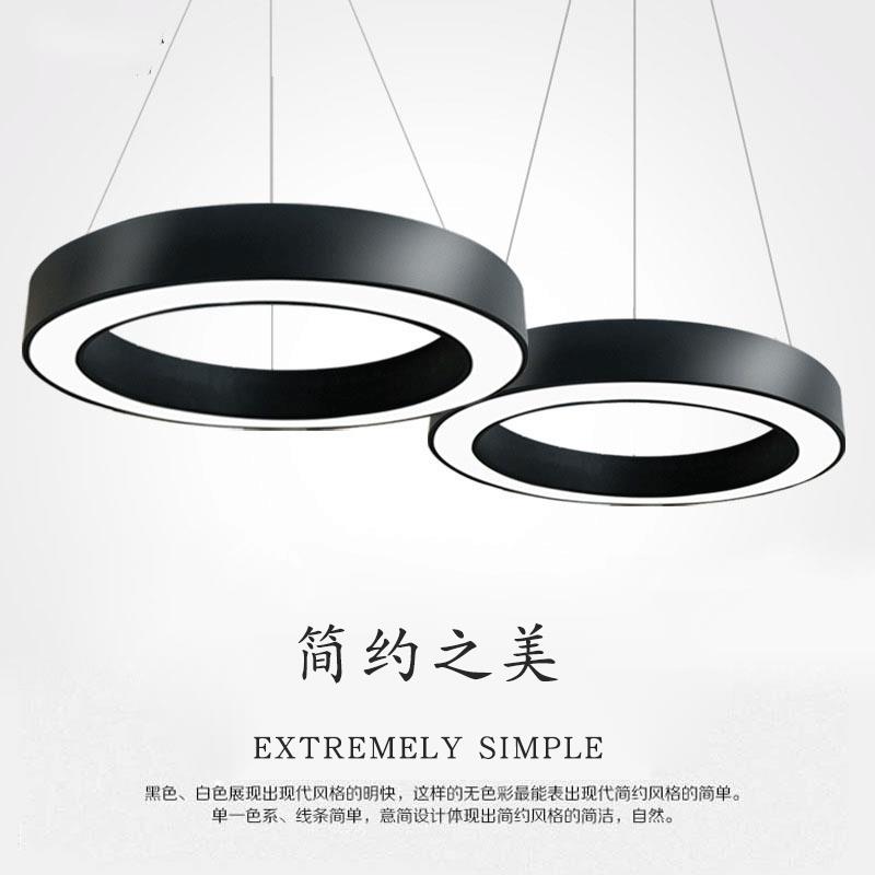 圆形空心LED吸顶灯现代简约创意圆环吊灯办公室灯具办公吊灯