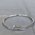 Slim Version - Silver - Head and Tail Diamond Nail Bracelet