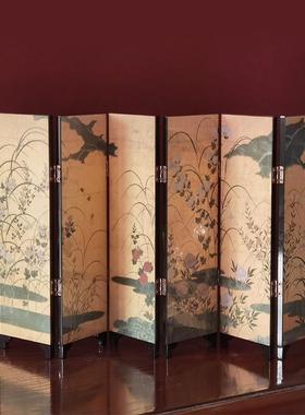 美日式书房桌面小屏风摆件复古创意古典漆器艺术工艺品A034