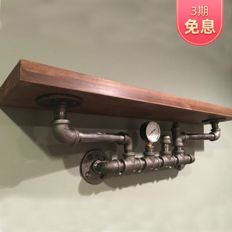 工业复古美式创意铁艺置物架实木层板隔板墙上置物架展示收纳壁挂