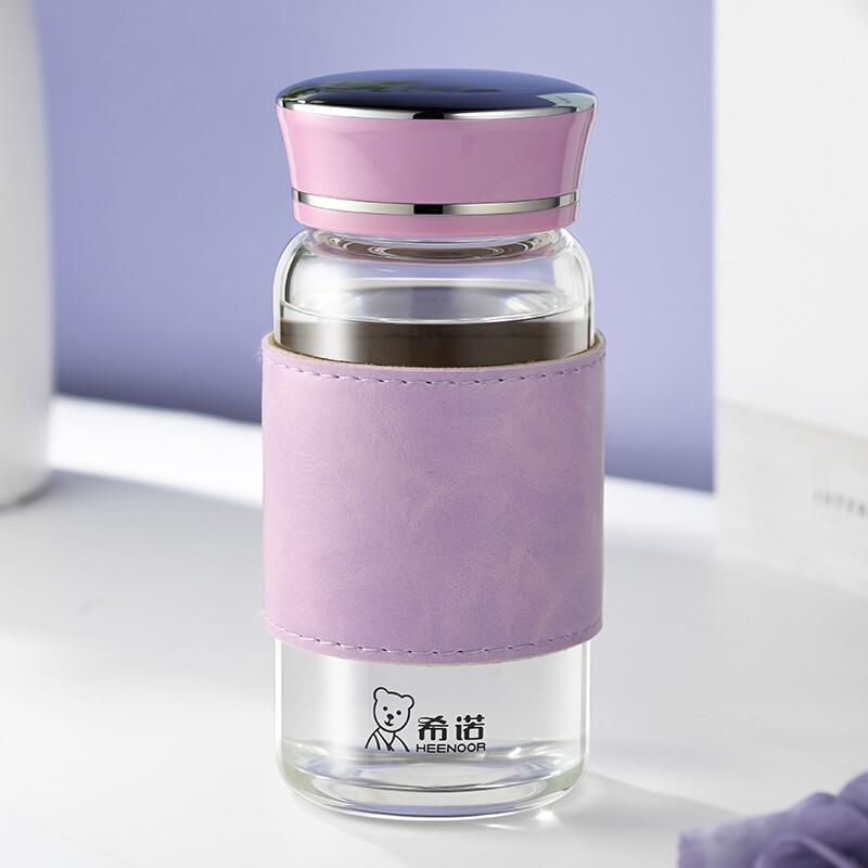 希诺(HEENOOR)玻璃杯单层便携简约清新森系创意潮流可爱杯子女