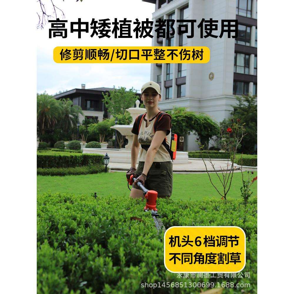 高枝电动绿篱机加长杆绿篱修剪机背负式绿化修枝剪修剪树枝高枝锯