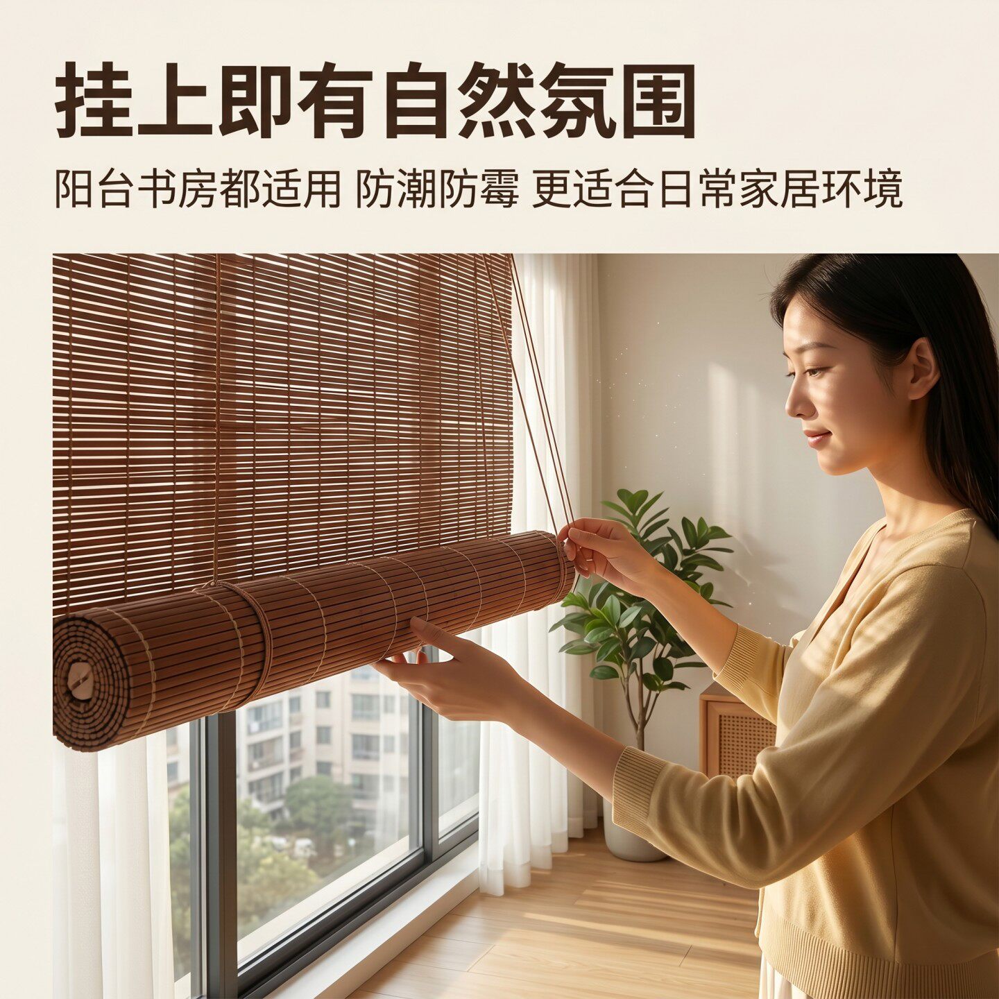 日式竹帘卷帘竹帘窗帘卷帘家用阳台遮阳帘办公隔断竹帘子民宿茶室