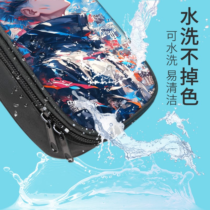 帆布印花中小学生笔袋咒术回战五条悟大容量三层防水文具笔盒简约