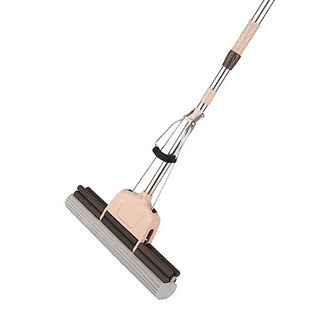 宁洁海绵拖把滚动排拖式滚轮式拖地胶棉吸水拖地拖布直杆