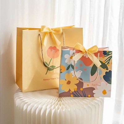 礼品袋生日礼物手提袋简约小清新六一儿童节包装纸袋伴手礼空盒子