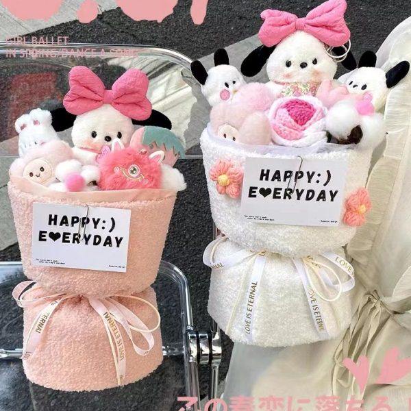 圣诞少女心可爱帕恰狗玩偶花束公仔生日礼物送女生闺蜜女友小朋友