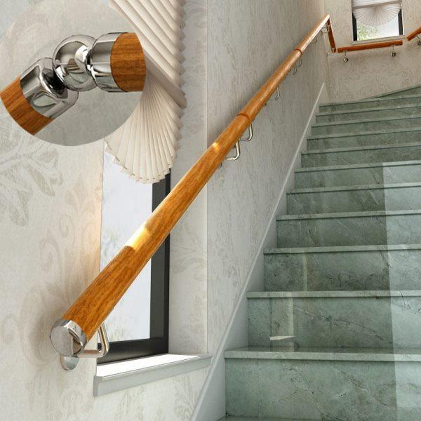 室内木楼梯扶手实木别墅阁楼栏杆幼儿园欧式老人家用靠墙简约现代,全屋定制,楼梯扶手,淘宝优惠券,粉丝福利购,淘宝优惠卷