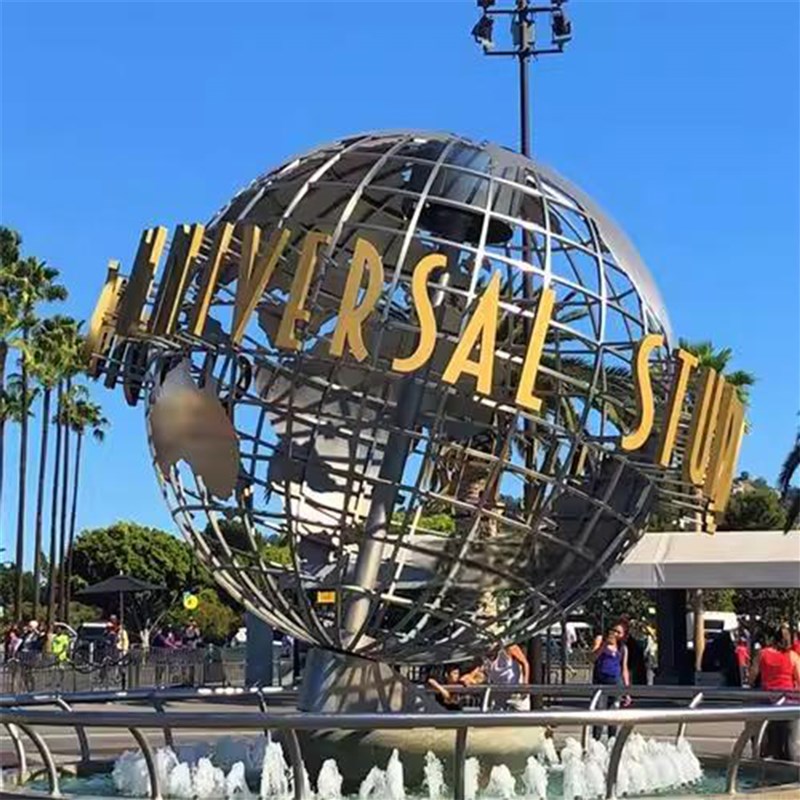 不锈钢地球仪雕塑定制厂家u金属镂空广场地标景观发光旋转校园摆