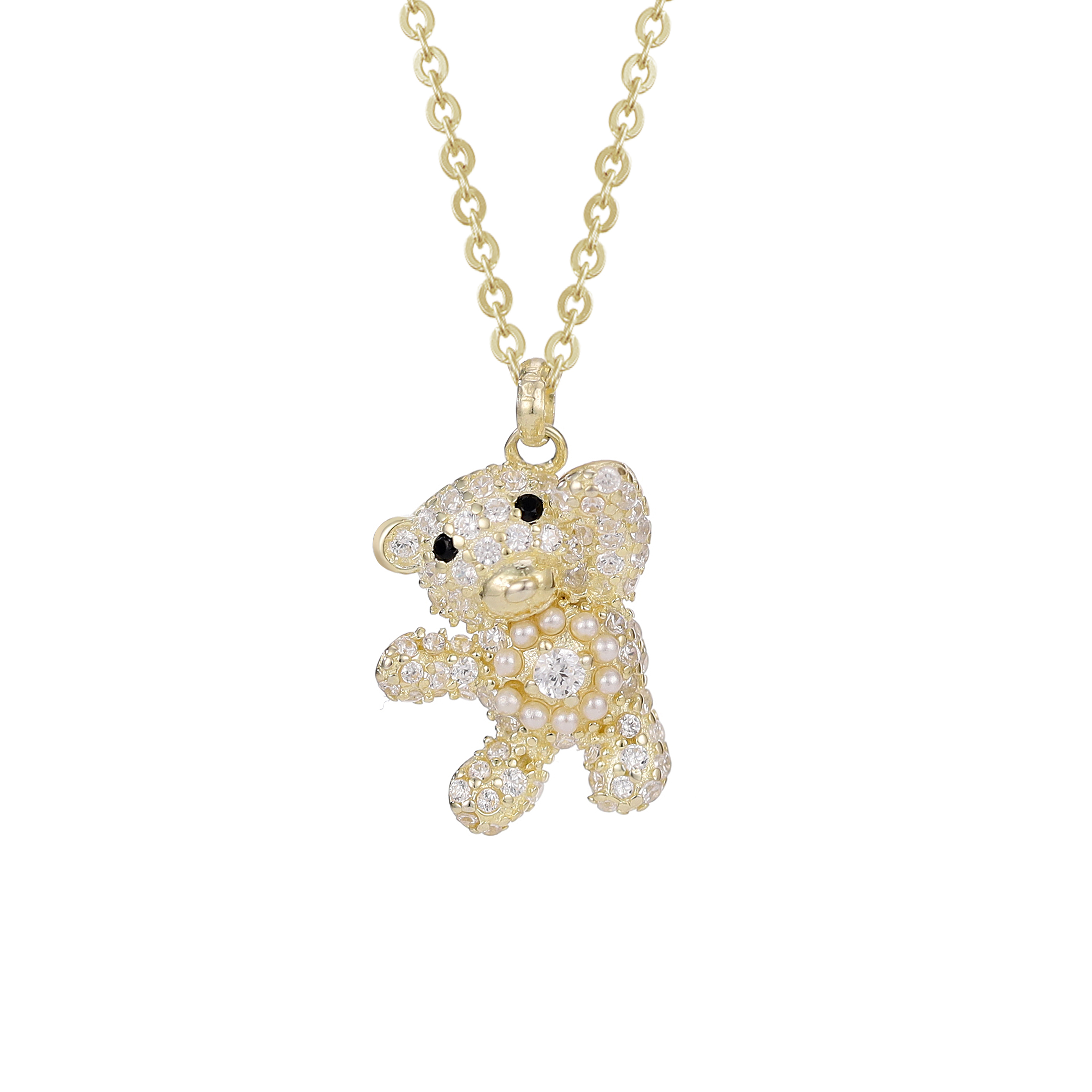 HELLO小熊珍珠项链女款