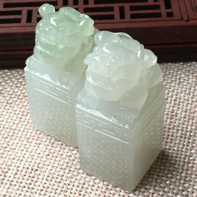 傅小姐翡翠 冰种貔貅印章,种好水足 大气