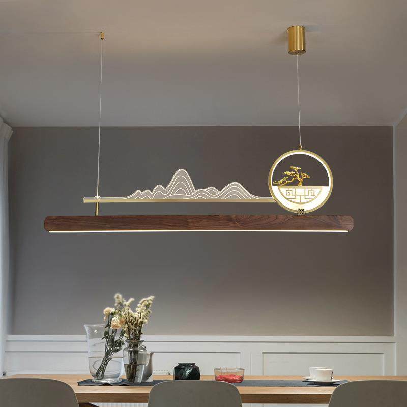 新中式餐厅吊灯北美黑胡桃实木长条吧台茶室禅意餐桌饭厅灯具轻奢,模玩/动漫/周边/娃圈三坑/桌游,模型制作工具/辅料耗材,淘宝优惠券,粉丝福利购,淘宝优惠卷