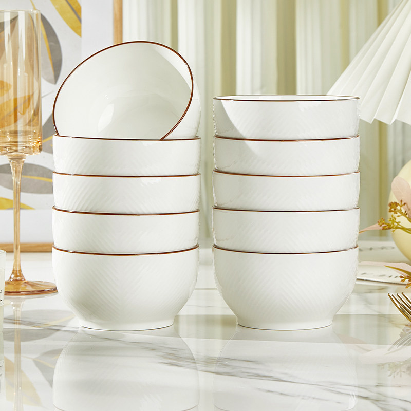 釉下彩陶瓷碗家用2024新款加厚防烫健康餐具O可微波吃饭面汤碗组