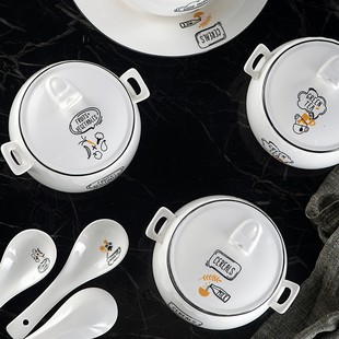 隔水炖盅碗一人食陶瓷家用炖汤z盅小炖罐燕窝炖盅杯一人份汤盅带