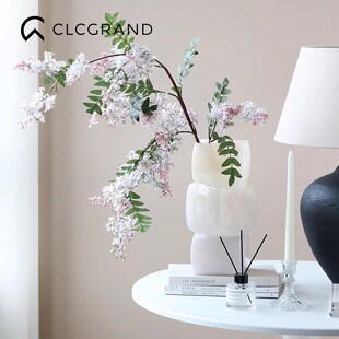 法式 饰品摆 花瓶轻奢高级感餐桌摆件鲜z花水养玻璃花器客厅桌面装