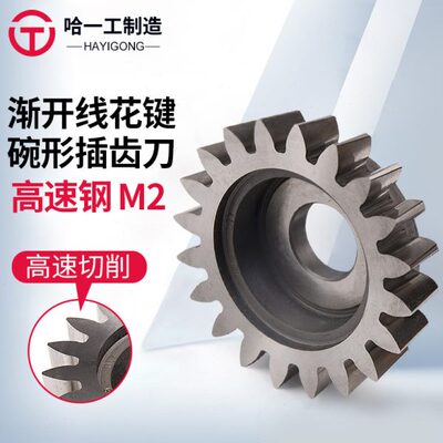 哈一工碗形插齿刀外径Φ100压力角α30度M5 M6 M8 M10插齿刀A级