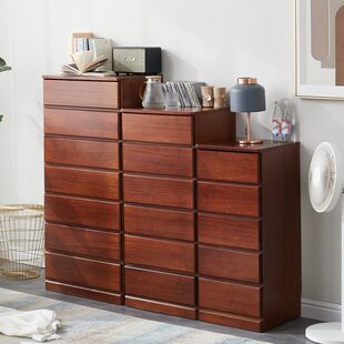 实木小斗柜卧室收纳置物柜多层抽屉柜床头边柜客厅立柜窄款五斗橱