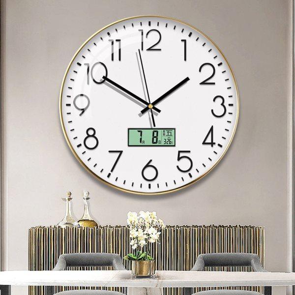 现简约家用挂钟时尚钟钟表静音钟表玻璃罩轻奢餐厅客厅挂钟,家居饰品,挂钟,淘宝优惠券,粉丝福利购,淘宝优惠卷