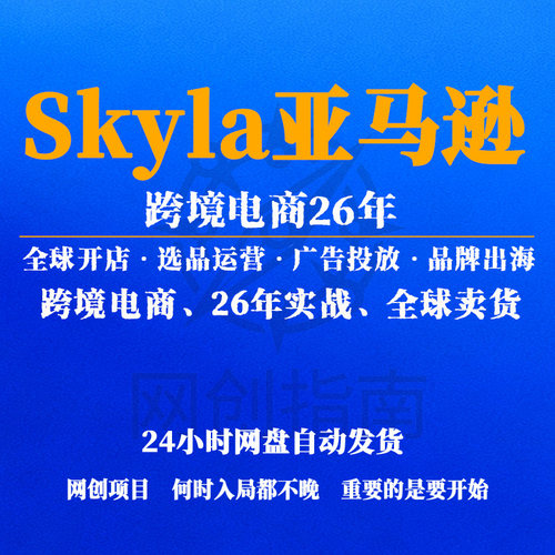 Skyla亚马逊跨境电商26年全球开店选品运营广告投放品牌出海实战