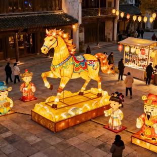 2026大型节日春节户外灯会元宵庙会花车非遗灯展花灯马年造型定制