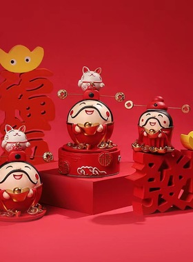 创意招财猫桌面摆件客厅家居装饰开业财神手办乔迁新居圣诞节礼物