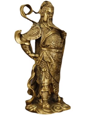 铜韦陀关公佛像摆件珈蓝左右护法韦陀菩萨关公二爷居家供奉神像