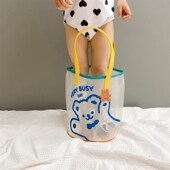 韩国透明防水手拎袋男女沙滩包便携游泳衣物收纳包果冻包手提包