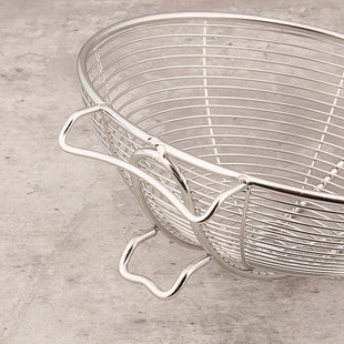 双勾火锅漏勺笊篱大号家用厨房商用捞面油炸过滤网线木柄不锈钢