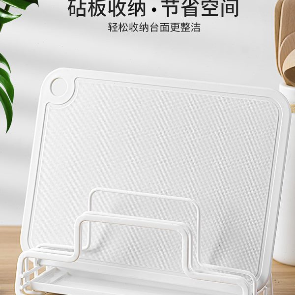 ASVEL 日本菜板放置架 砧板架带托盘可沥水台面免打孔厨房锅盖架图片