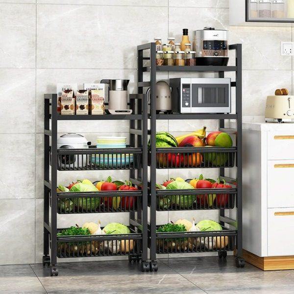 厨房置物架落地多层菜篮子货架储物架多功能微波炉烤箱蔬菜收纳架,厨房/烹饪用具,果蔬置物架/篮/框,淘宝优惠券,粉丝福利购,淘宝优惠卷