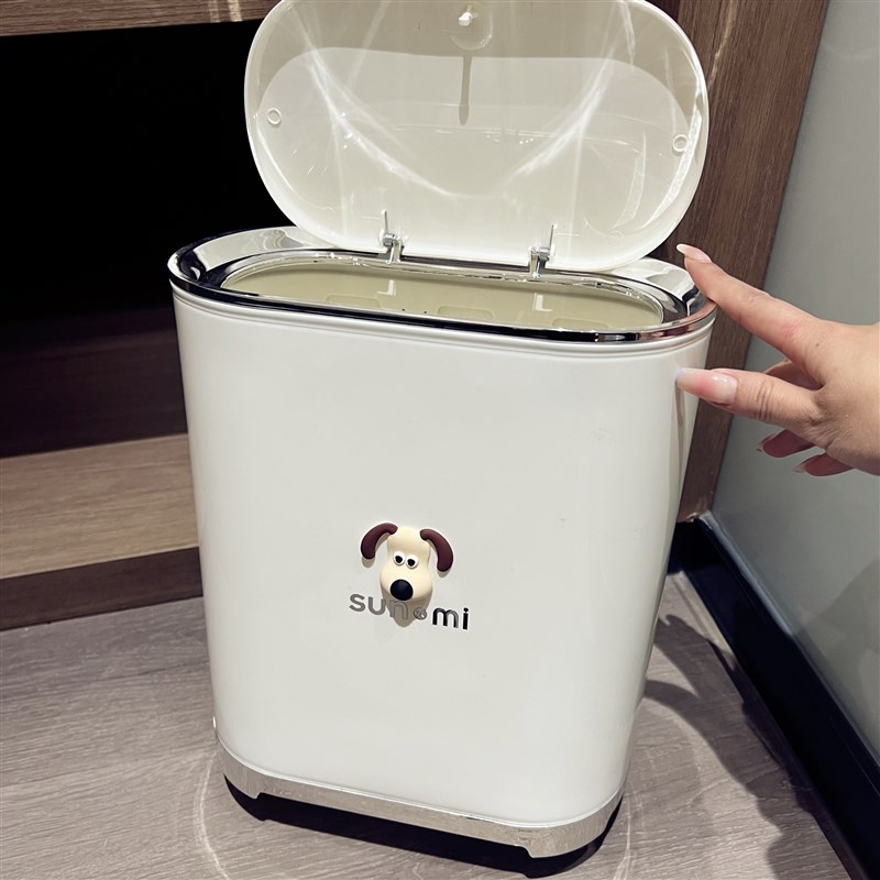 弹盖垃圾桶家用大容量纸篓卫生间夹缝垃J圾桶带盖轻奢客厅厨房纸