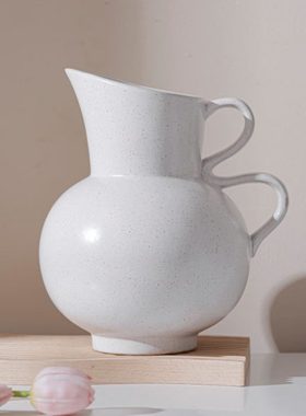 现简约白色陶瓷花摆件可水培花器客厅电视柜家居装饰品艺术品