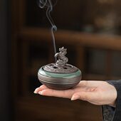 马到成功陶瓷小号香炉创意檀沉盘香炉家用室内祥云香点香盒香薰炉