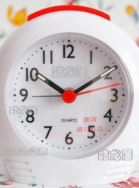 四色德国机芯时尚高级亮彩渐强背光灯贪睡大数字静音有灯白色闹钟